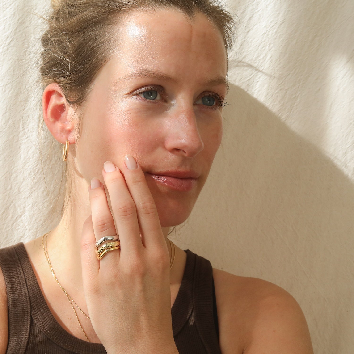 Bold Organic Wave ring silver